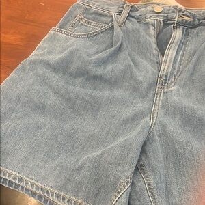 OAK + FORT Women's High Waist Denim Shorts - Blue